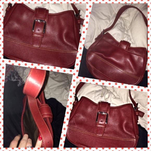 Maroon/dark red coach purse