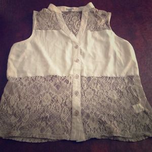 Adorable lace sleeveless blouse