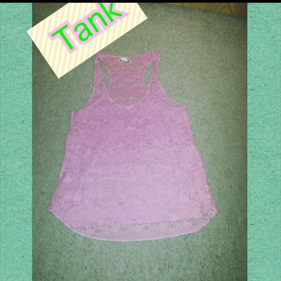 Pink lace tank top
