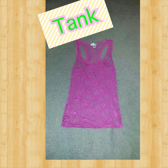 Lace pink tank