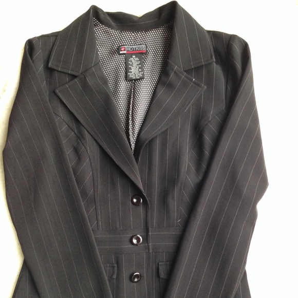 Black pinstriped blazer