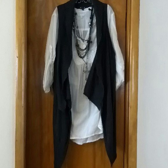 Charcoal Sleeveless Cardigan