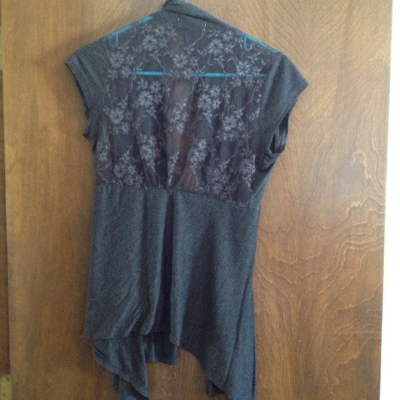 Gray lace back cover up - Picture 2 of 2