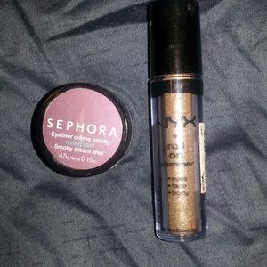 Sephora collection gel liner & nyx glitter roll on