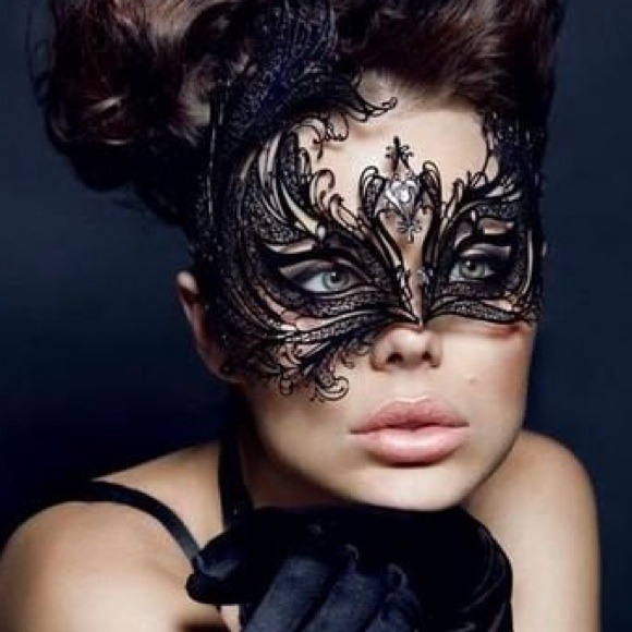 3D Metal Black Swan Venetian Masquerade Ball mask