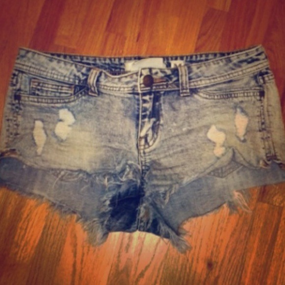 Acid Wash Denim Shorts