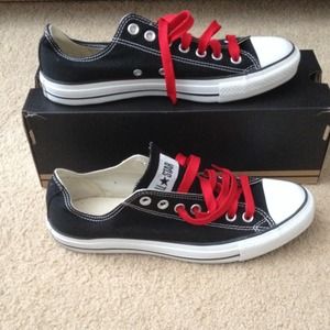MENS CONVERSE CHUCKS WITH RED LACES