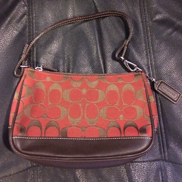 Coach small bag coral/brown