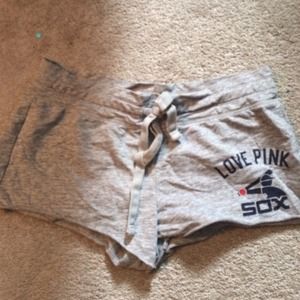 Pink white sox shorts