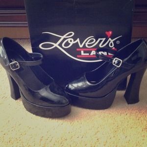 Lovers lane black high heels for costume fun