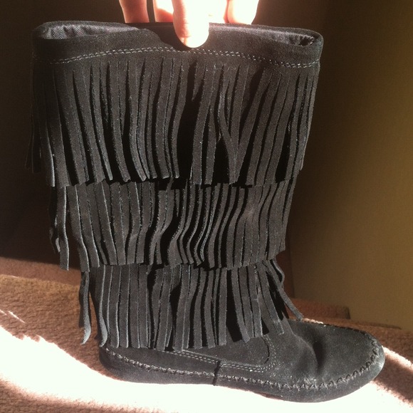 Black Fringe Boots - Lauren Conrad