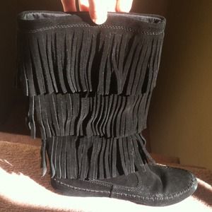 Black Fringe Boots - Lauren Conrad