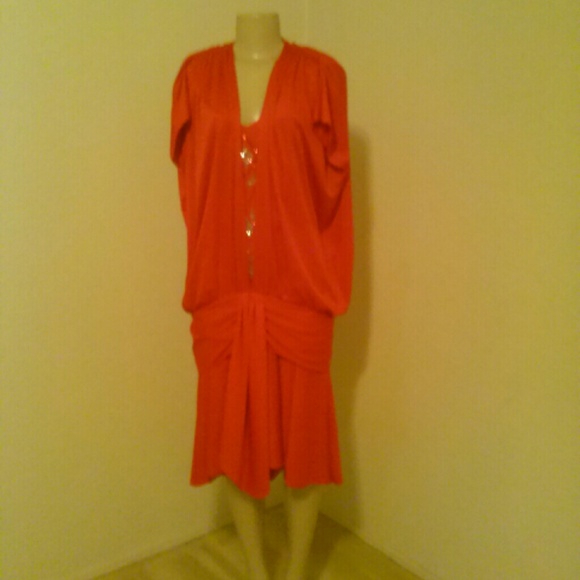 BARON LITTLE RED COCKTAIL DRESS - Picture 2 of 4