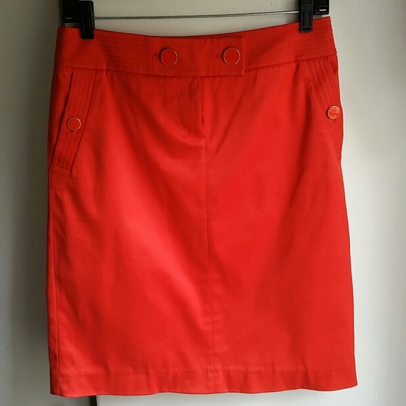Fun red sateen pencil skirt