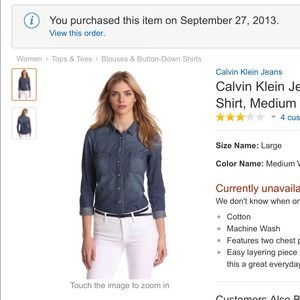 Calvin Klein denim blouse.