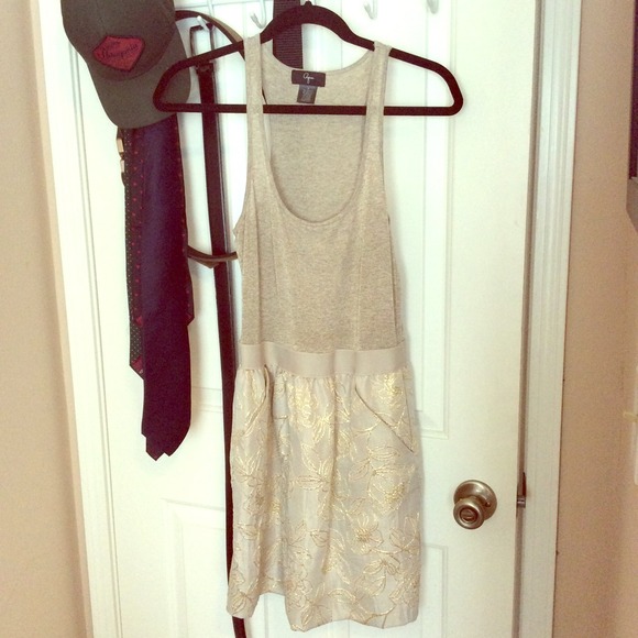 Gold embroidered dress by Aqua
