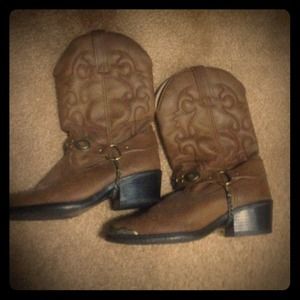 Brown cowboy boots