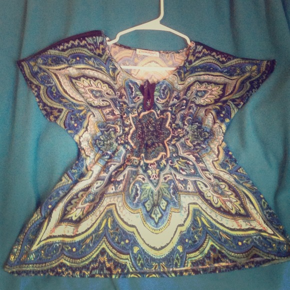Beautiful blue printed blouse - Picture 1 of 4