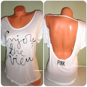 White enjoy the view vs lowback top