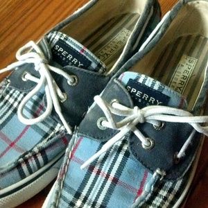 ⛵Sperry Top-Sider Boat Shoes Blue Plaid