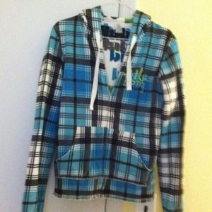 Plaid sweatshirt zip up... REDUCED!!!