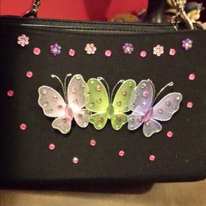 Butterfly Bling petite bag with black straps