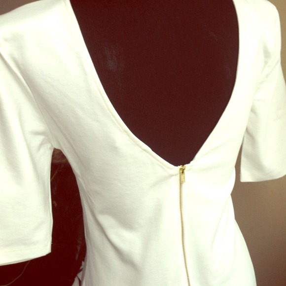 White long form fitting dress
