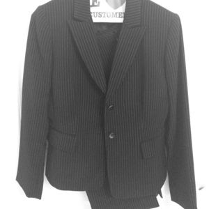 Black Pinstripe Suit Jacket and Skirt Ser