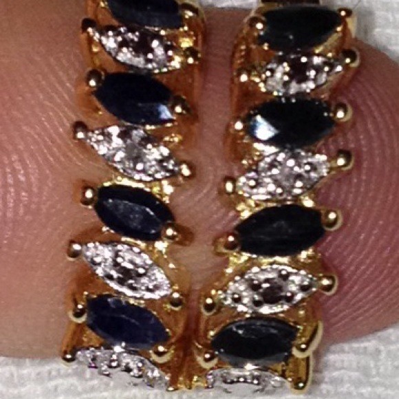 Jewelry - Real Diamond and Sapphire Earrings