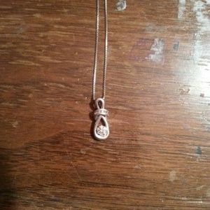 Sterling silver diamond necklace