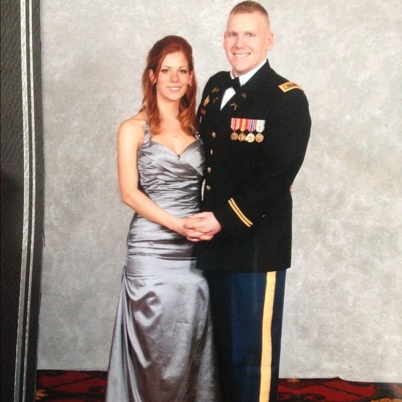 T-Strap Backless Silver Gown - Picture 2 of 4