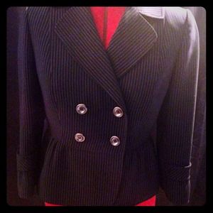 Black Pinstripe 4P Suit Jacket & Pants