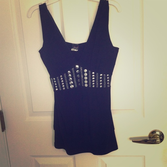 Black studded summer shirt