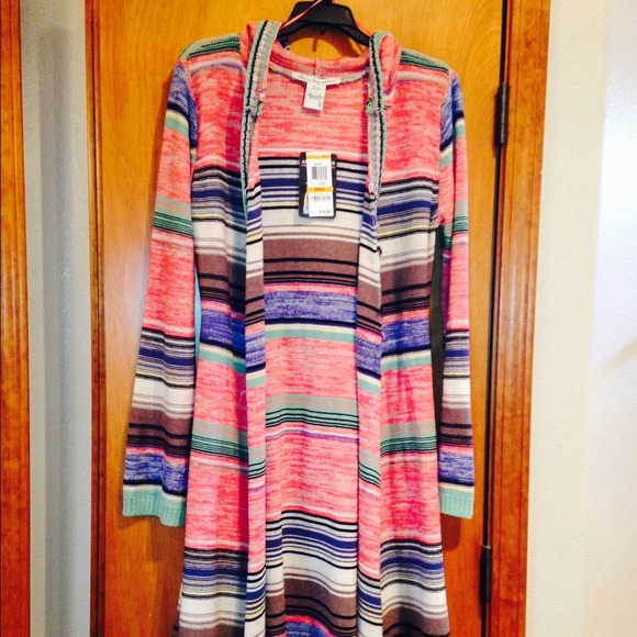 American Rag knee length hooded sweater