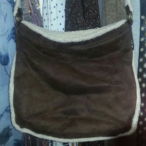 Bath and Body Works brown fur purse.