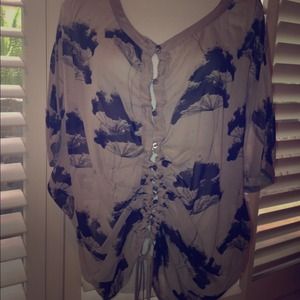 Elizabeth and James silk ruched blouse size XS