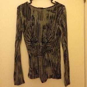 Gorgeous Miss me burnout angel wing shirt