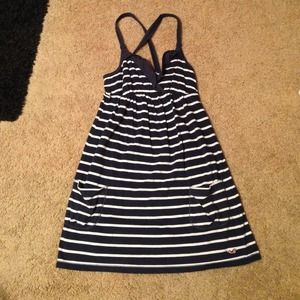 Hollister navy blue & white stripes dress small