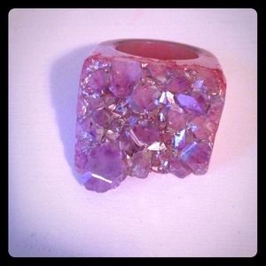 Pink crystal ring from anthropologie