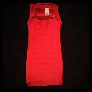 never worn orange bandage dress