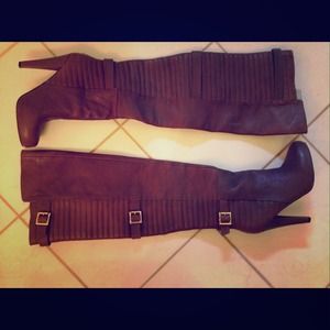 Brown leather Matiko over the knee boots