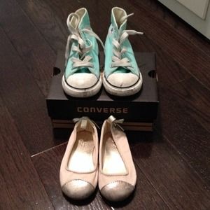 Converse sneaker and gold tip flats