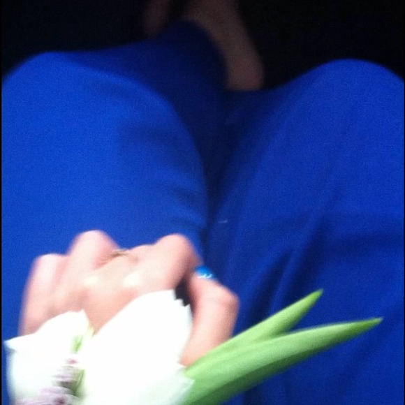 Blue one shoulder prom dress - Picture 2 of 4