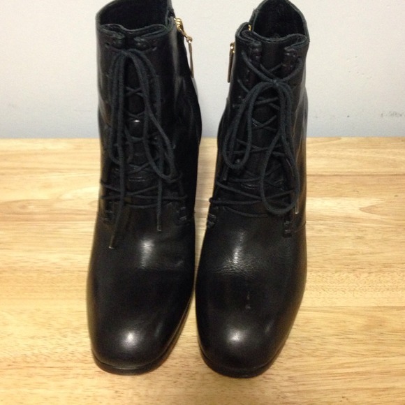 Elizabeth and James stacked heel booties