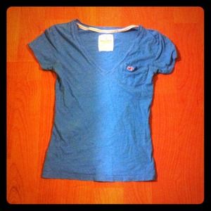 Bright blue v-neck