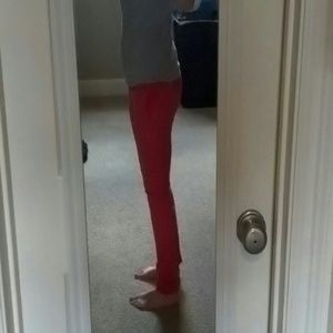 Coral skinny trousers