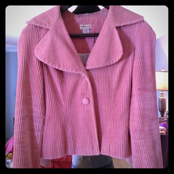 Anthropologie Elevenses Pink Corduroy Jacket