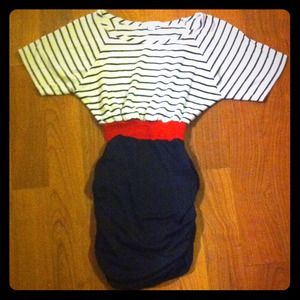 Cute loose top half, tight ruched bottom half