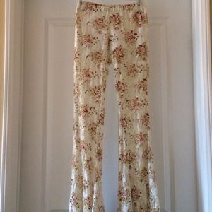 Brandy Melville floral lace flares
