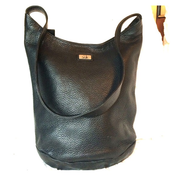 Black leather authentic sak purse!